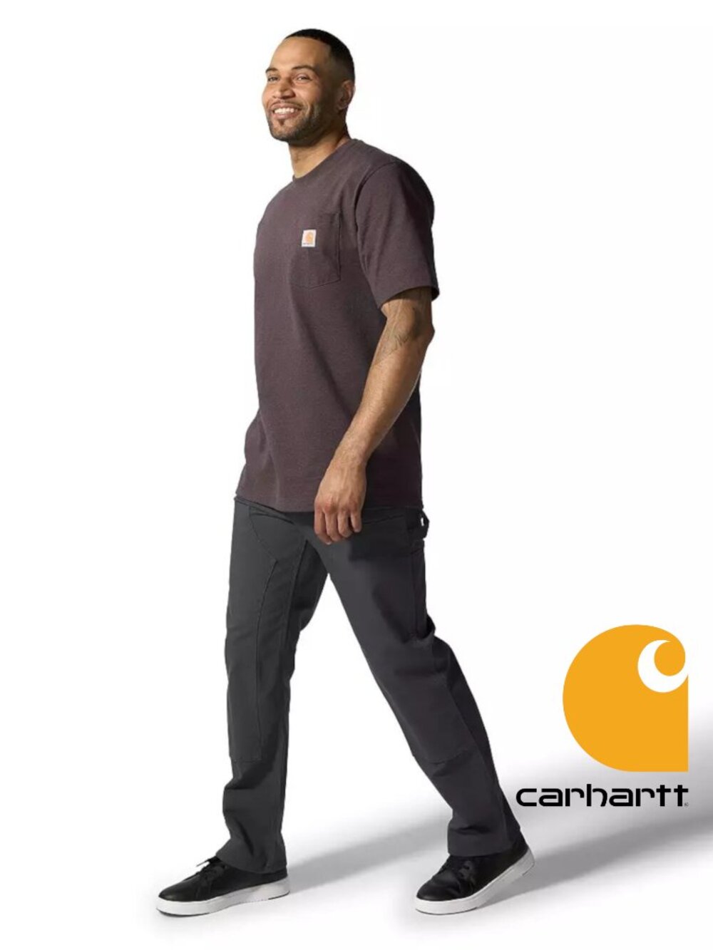 Carhartt Men's K87 Pocket T-Shirt - XL, Dark Sepia Heather